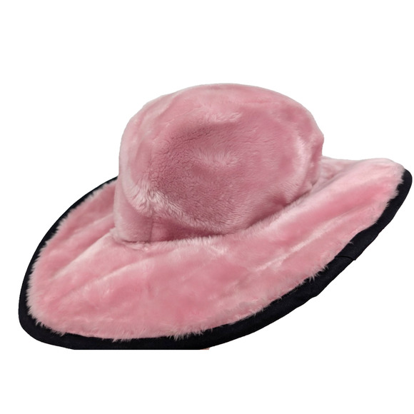 Vintage‎ Goorin Bros Pink Fuzzy Faux Fur Wide Brim Cowboy Western Hat Rare - Picture 2 of 16